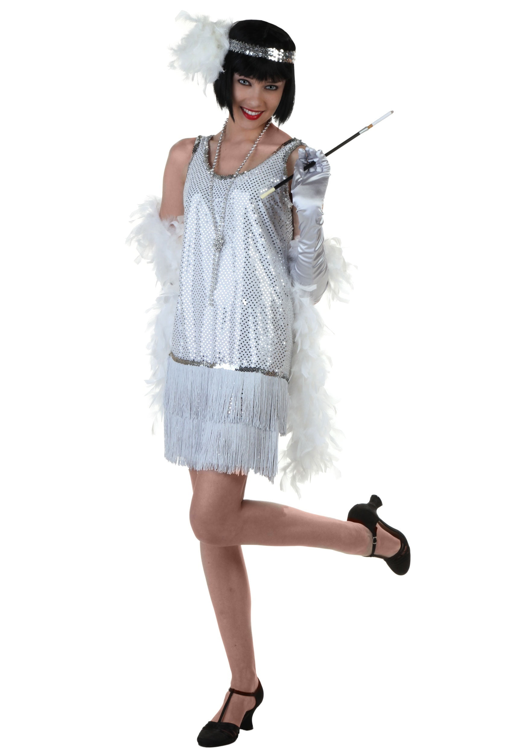 Silver Plus Size Flapper Dress Costume ...